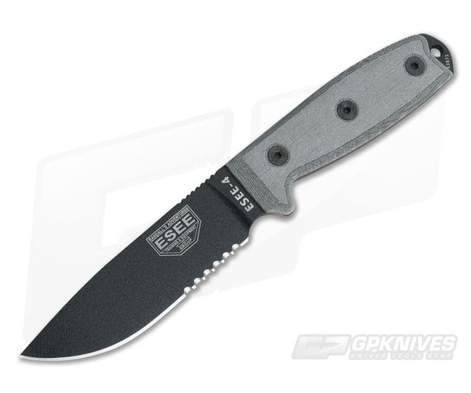 ESEE 4S Part Serrated Blade Black Sheath - ESEE-4S-B