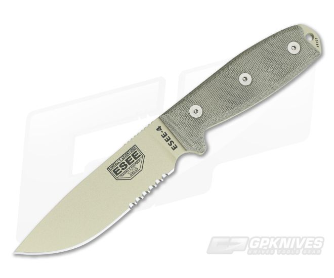 ESEE 4S Desert Tan Partially Serrated - ESEE-4S-DT