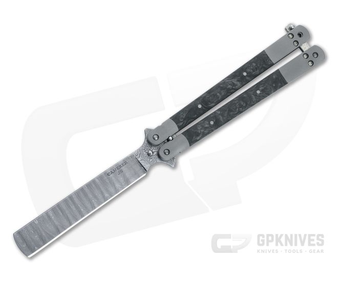 Craig Camerer Custom Balisong Razor Damascus Dark Matter 5002 - CU-5002