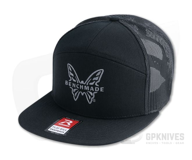 Benchmade Favorite 7-Panel Adjustable Black Mesh Back Hat 50066 - BM-50066