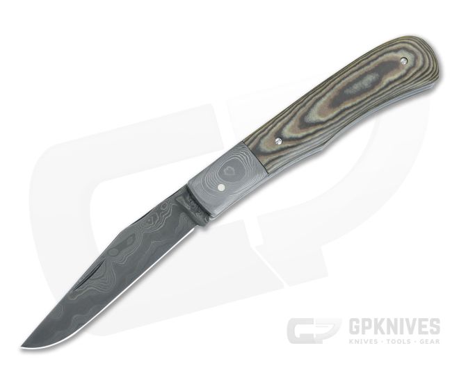 Chuck Hawes Custom Trapper Richlite Damascus - CU-5007