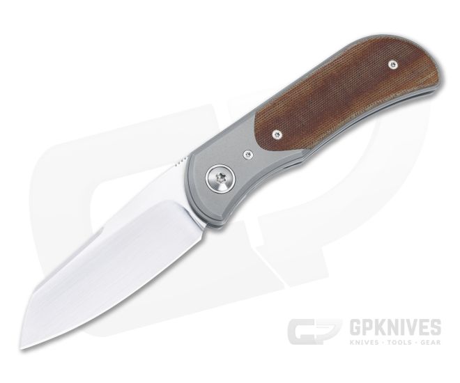 Trevor Burger Custom EXK Sheepsfoot Recessed Brown Micarta with Titanium Bolster - CU-5013