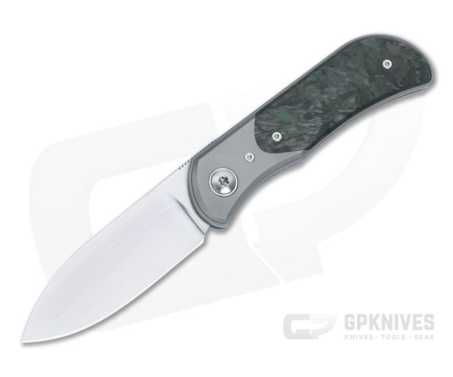 Trevor Burger Custom EXK Spearpoint Recessed Green Dark Matter Fatcarbon with Titanium Bolster - CU-5018