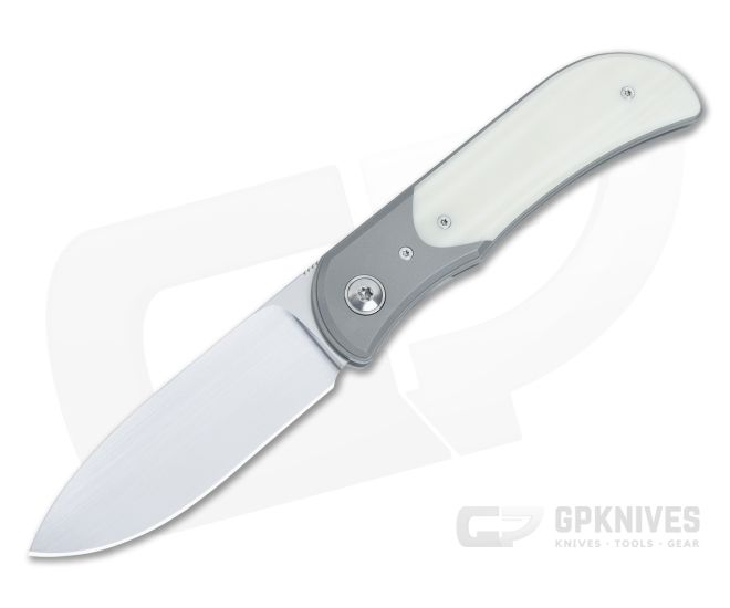 Trevor Burger Custom LEXK Spearpoint Recessed Ivory White G10 with Titanium Bolster - CU-5037