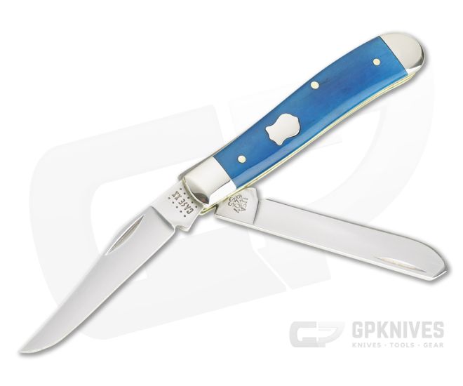 Case Mini Trapper Caribbean Blue Smooth Bone Slip Joint 50664 - CA-50664