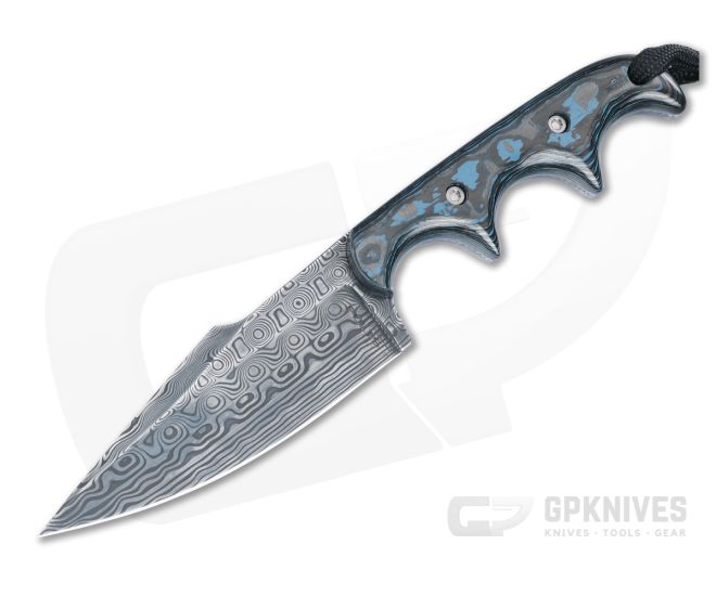 Alan Folts Custom Personal Minimalist Damasteel and Blue Fatcarbon - CU-5075