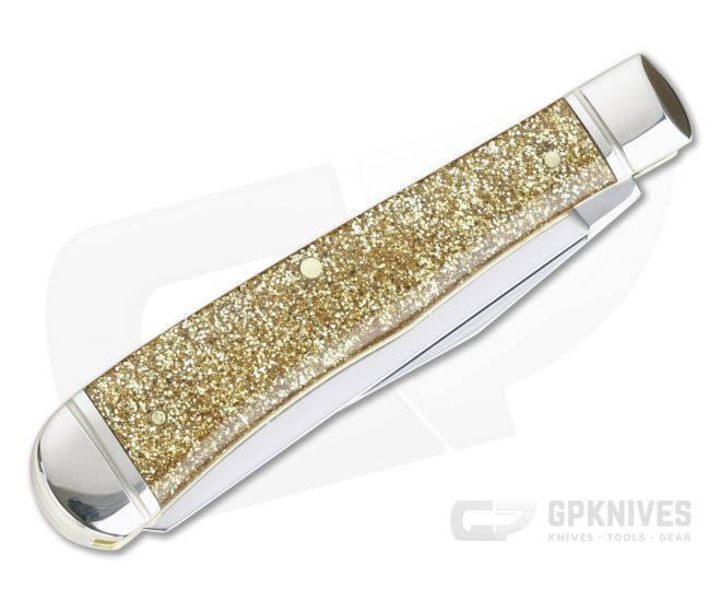 Case Trapper Gold Stardust Kirinite Slip Joint 50980 Folding Knife