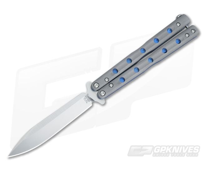 Flytanium V6 Titanium Blasted Benchmade 51 Balisong - FT-51-V6BB