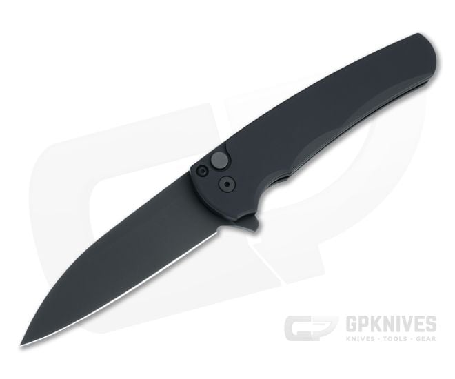 Protech Malibu Wharncliffe Black DLC 20CV Black Button Lock Flipper 5103 - PT-5103