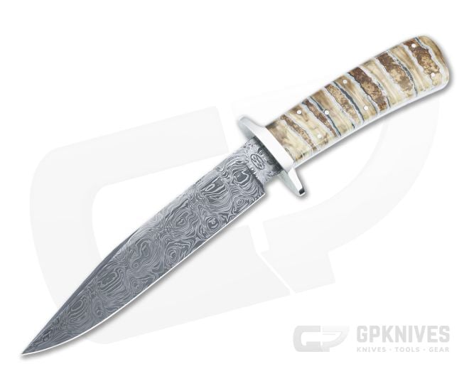 Bill Miller Custom Small Bowie Mammoth Tooth and W-Pattern Damascus - CU-5134