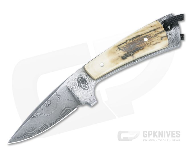 Bill Miller Custom Neck Knife 224-Layer Damascus and Mammoth Ivory - CU-5145
