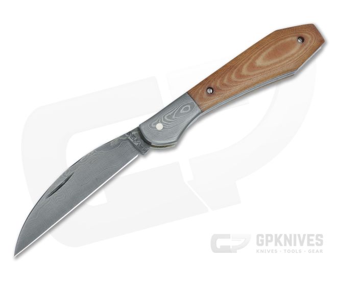 Chuck Hawes Custom Coffin Hilt Copperhead Brown Micarta Damascus - CU-5157
