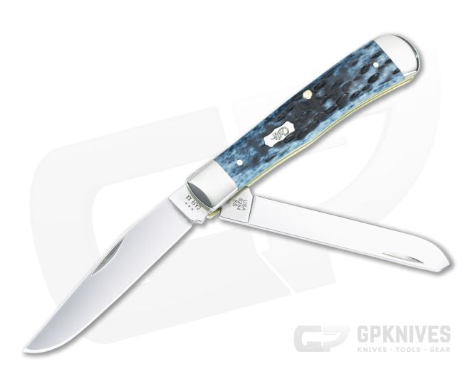 Case Trapper Mediterranean Blue Bone Peach Seed Jig 51850 - CA-51850