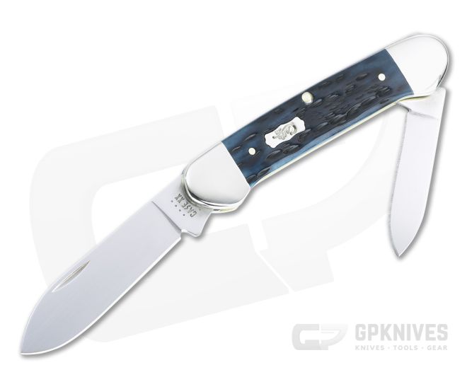Case Canoe Pocket Worn Peach Seed Jig Mediterranean Blue Bone 51853 - CA-51853