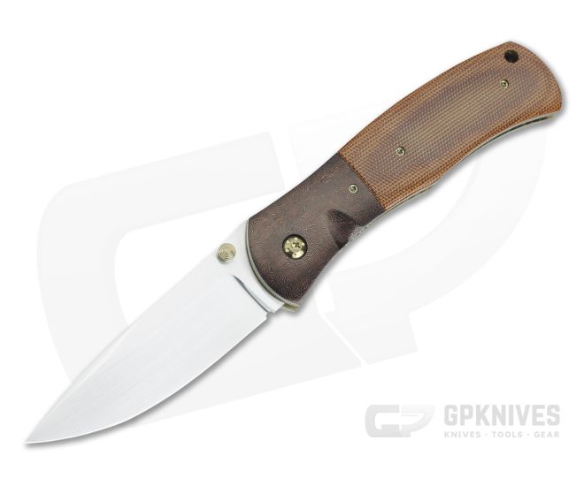 John W. Smith Custom 3.5" Utility Brown Canvas Micarta Space Coral Carbon Fiber - CU-5187