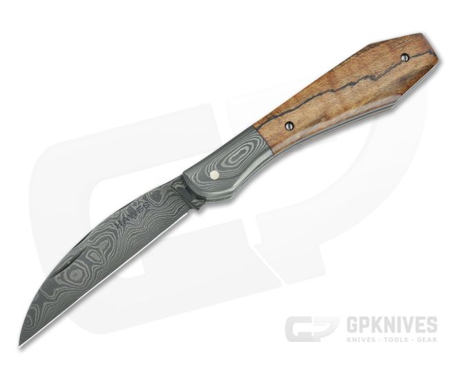 Chuck Hawes Custom Coffin Hilt Copperhead Spalted Alder Damascus - CU-5199