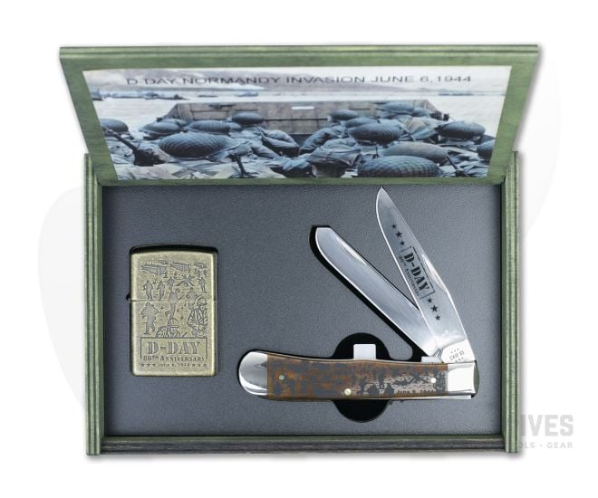 Case D-Day 80th Anniversary Trapper with Zippo Lighter Boxed Set - CA-52019