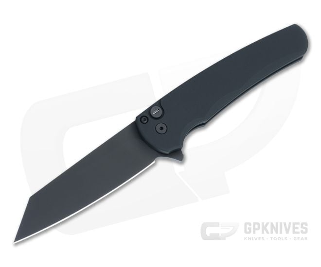 Protech Malibu Operator Flipper Black Aluminum Handle Tritium Button DLC Reverse Tanto Blade 5203-OPERATOR - PT-5203-OPERATOR