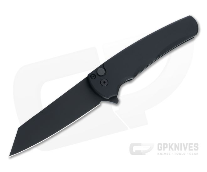 Protech Malibu Reverse Tanto Black DLC 20CV Black Button Lock Flipper 5203 - PT-5203