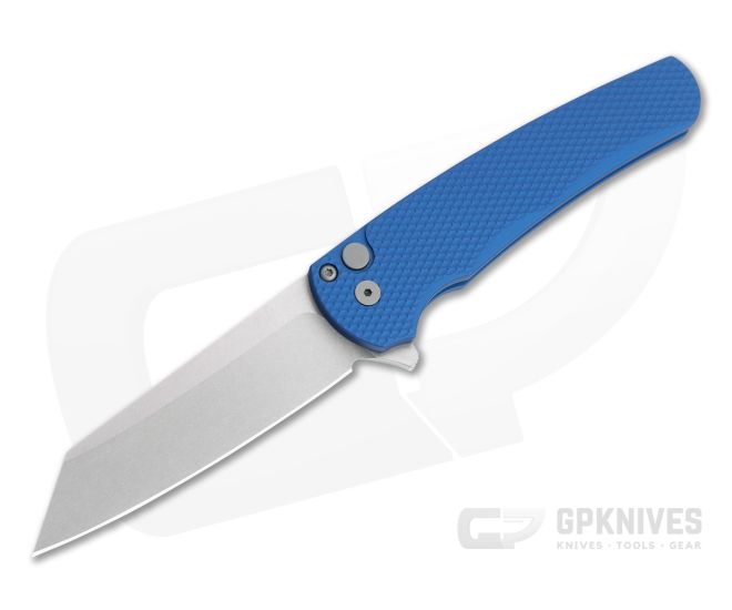Protech Malibu Flipper Reverse Tanto Stonewashed 20CV Textured Blue Aluminum Folder 5205-BLUE - PT-5205-BLUE