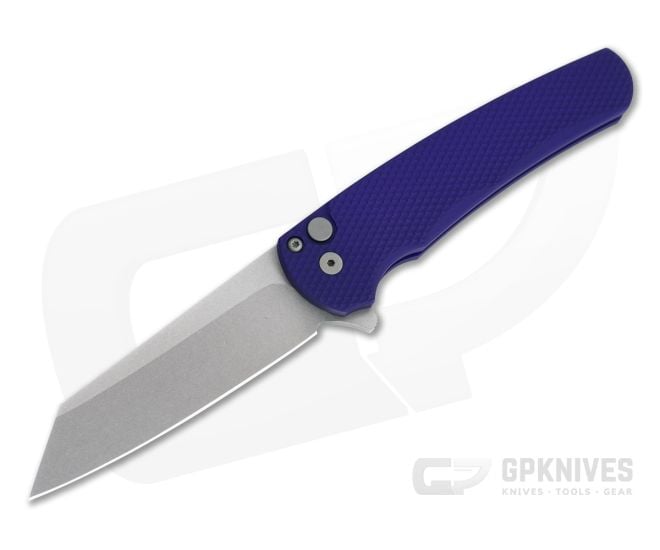 Protech Malibu Flipper Reverse Tanto Stonewashed 20CV Textured Purple Aluminum Folder 5205-PURP - PT-5205-PURP
