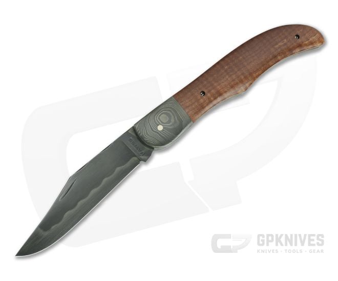 Chuck Hawes Custom Folding Hunter Tigerstripe Maple W2 Hamon - CU-5206