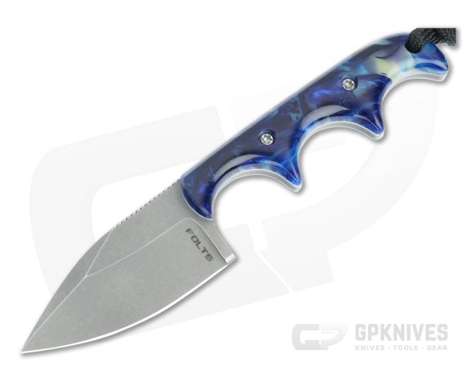 Alan Folts Custom Minimalist Spear Point Blue Acrylic - CU-5235