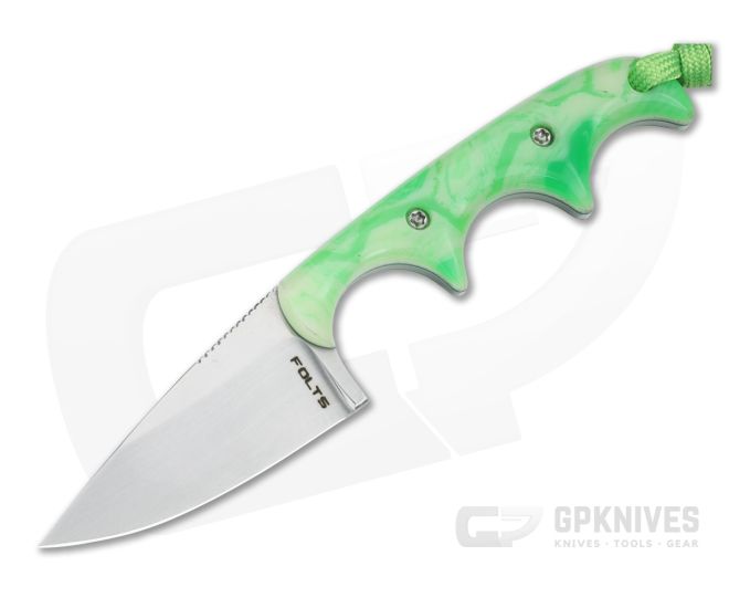 Alan Folts Custom Minimalist Drop Point Neon Green Acrylic - CU-5237