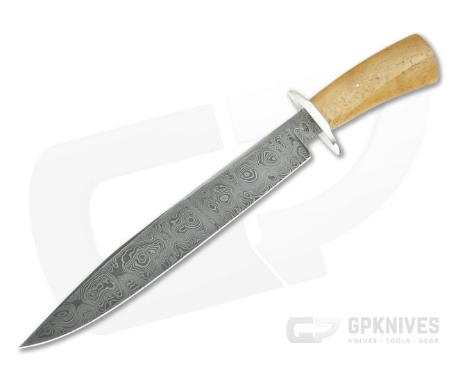 Bill Miller Custom Bowie Sea Cow & Hand Forged Damascus - CU-5271