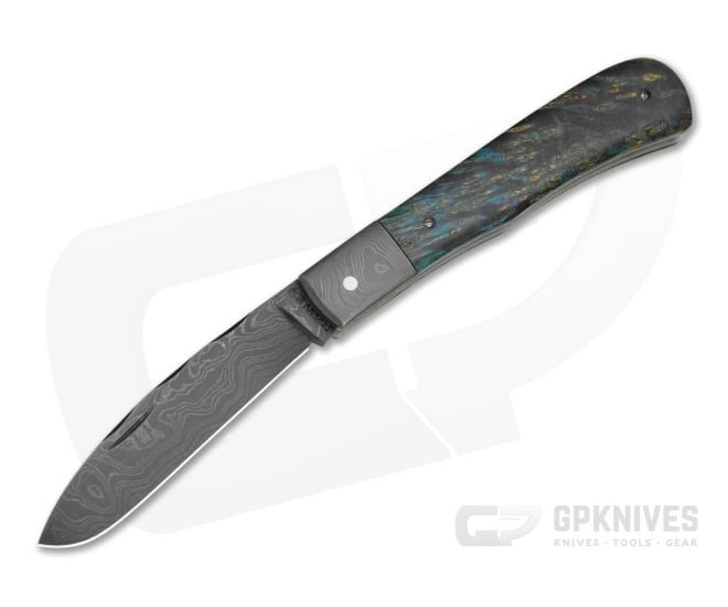 Chuck Hawes Custom Trapper Black Ash Damascus - CU-5287