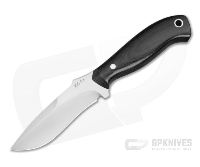 Mike Irie Custom Model 113 Black Micarta CPM-154 Hand Rubbed Spear Point Fixed Blade (3.62") - CU-5300