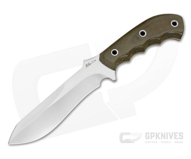 Mike Irie Custom TS-7 OD Green Canvas Micarta CPM-154 Fixed Blade Knife (5.65") - CU-5302