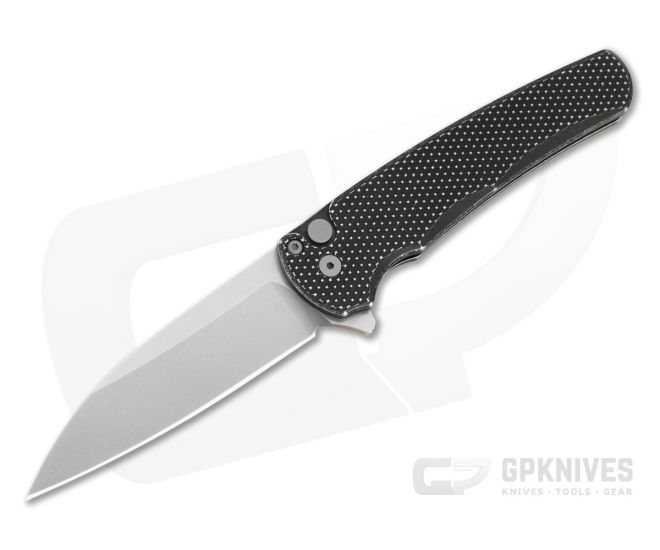 Protech Malibu BattleWorn Black Handle Stonewash Wharncliffe - PT-5305-BW