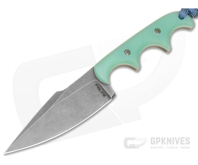 Alan Folts Custom Personal Minimalist Beach Glass G10 Tumbled Elmax EDC Fixed Blade Knife (3.06") - CU-5305