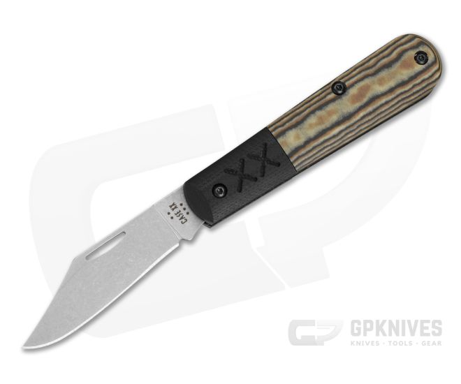 Case Crossroads XR Barlow Smooth Black and Tan Richlite S35VN - CA-53161