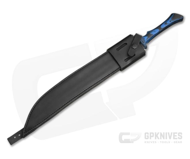 Alan Folts Custom Brush Sword Blue and Black Marble G10