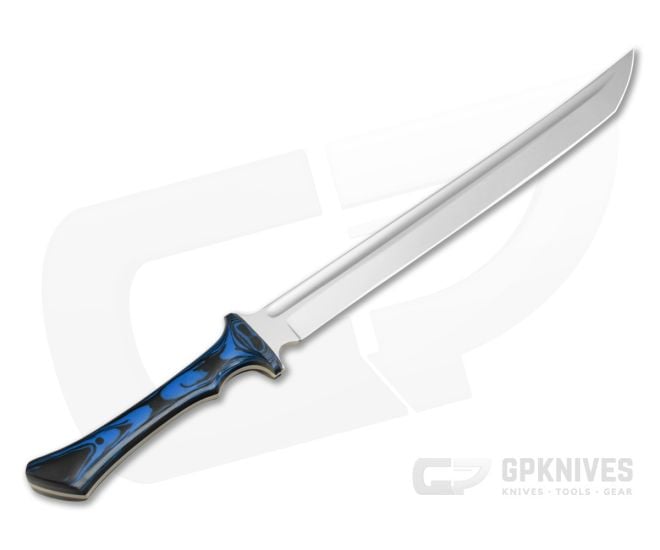 Alan Folts Custom Brush Sword Blue and Black Marble G10