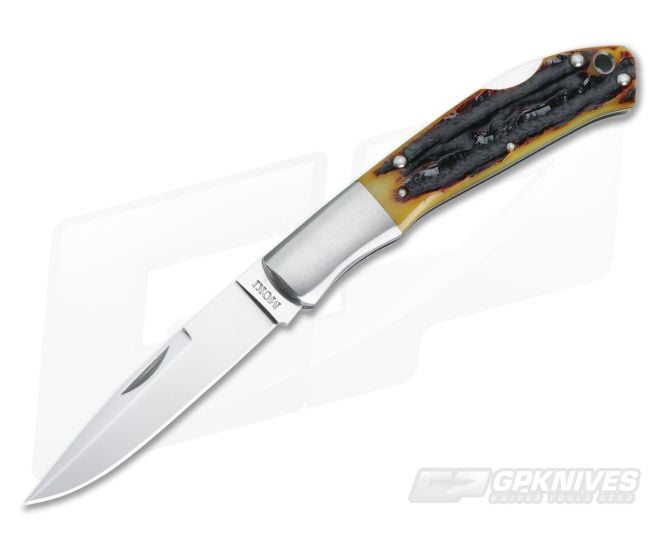 Moki Kronos Medium Amber Bone Stag Lockback - MK-533ANZ