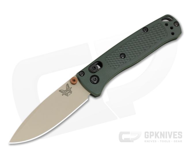 Benchmade Mini Bugout Tan Elmax Taiga Green Grivory - BM-533TN-2601