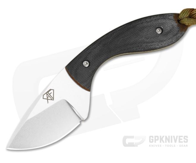 Aaron Frederick Compact Tumbled Drop Point Custom Fixed Blade Knife (2.37") - CU-5340