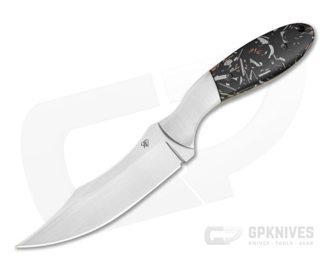 Aaron Frederick Confetti Aluminum Composite Persian-Inspired Custom Fixed Blade Knife (4.06") - CU-5342