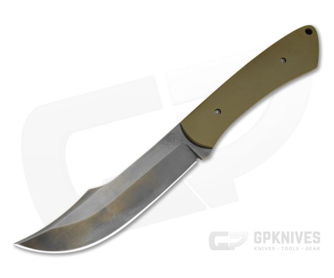 Aaron Frederick Green G10 1084 Forced Patina Scimitar Custom Fixed Blade Knife (4.62") - CU-5344