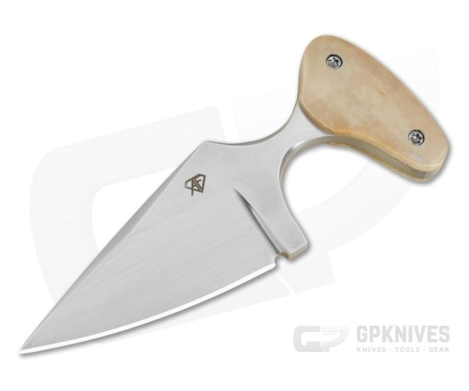 Aaron Frederick Polished Fossil Walrus Ivory Spear Point Custom Push Dagger (2.50") - CU-5347