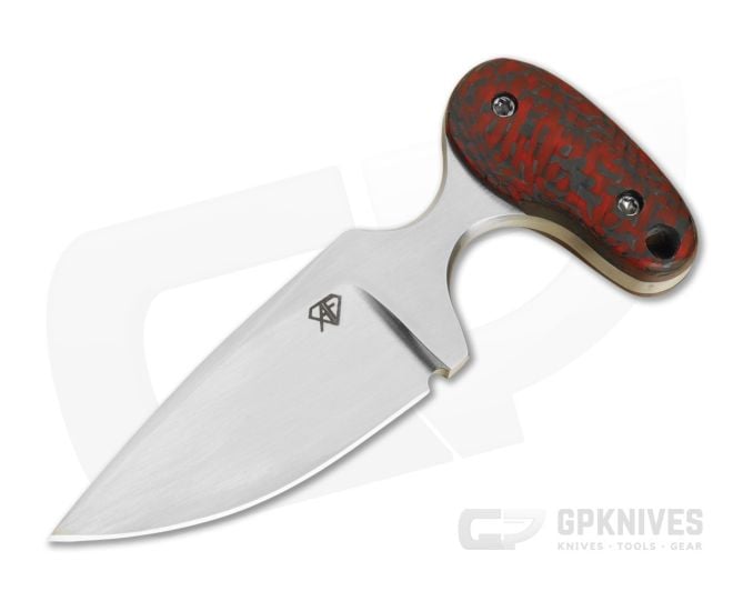 Aaron Frederick Red Black Carbon Fiber Drop Point Custom Push Dagger Fixed Blade Knife (2.12") - CU-5349