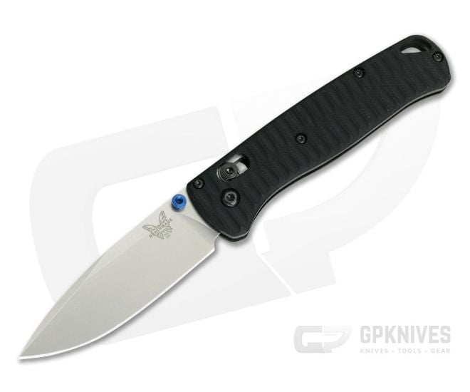 Benchmade 535 Bugout Stonewash S30V Grooved Black Micarta Putman Scales - BM-535-PBS-008