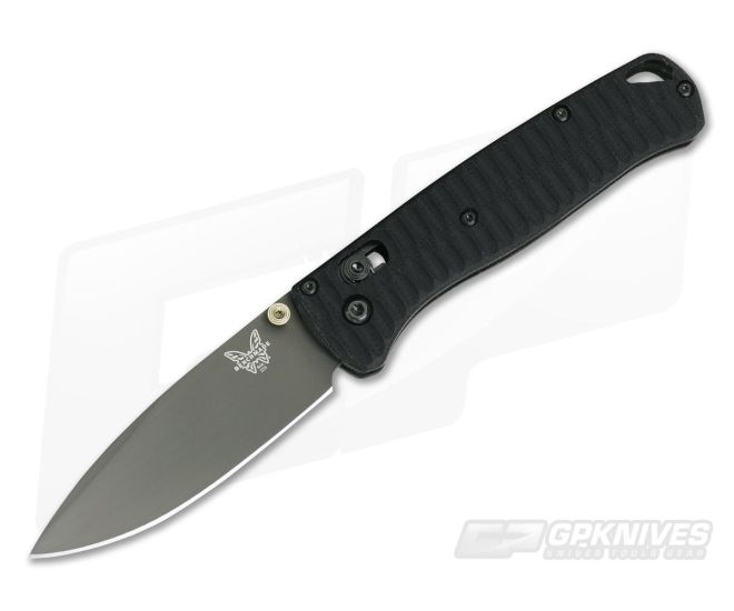 Benchmade Bugout Gray Cerakote S30V Grooved Black Micarta Putman Scales 535GRY - BM-535GRY-PBS-008