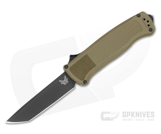 Benchmade 5370BK-11 Shootout Tanto Ranger Green Grivory S30V Black DLC OTF Automatic Knife (3.51" Blade) - BM-5370BK-11