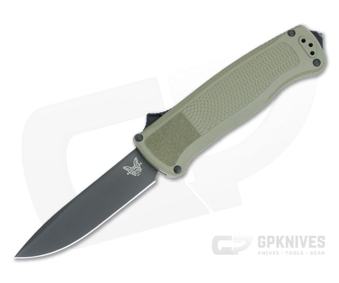 Benchmade 5371BK-01 Shootout Drop Point Green Grivory DLC CruWear OTF - BM-5371BK-01