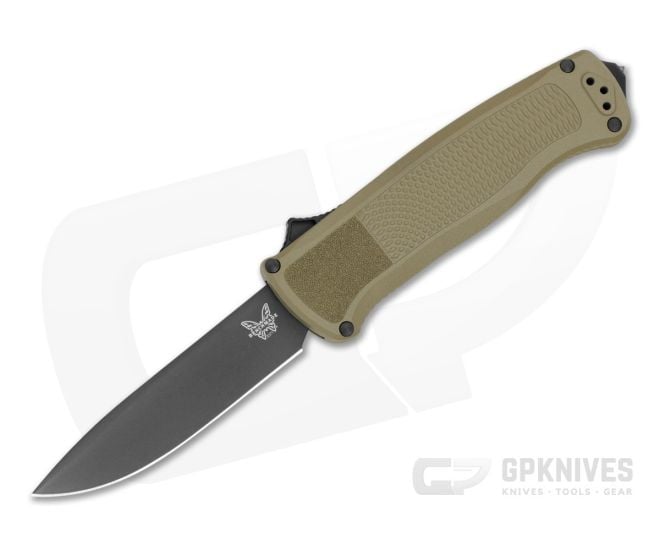 Benchmade 5371BK-03 Shootout Drop Point Ranger Green Grivory S30V Black DLC OTF Automatic Knife (3.49" Blade) - BM-5371BK-03