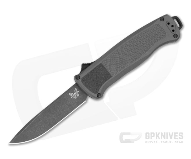 Benchmade 5371BK-05 Shootout Drop Point Dark Gray Grivory S30V Black DLC Battlewash OTF Automatic Knife (3.49" Blade) - BM-5371BK-05